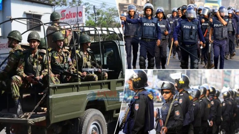 আজ সন্ধ্যা থেকে সারা দেশে যৌথবাহিনীর টহল: নিরাপত্ত...