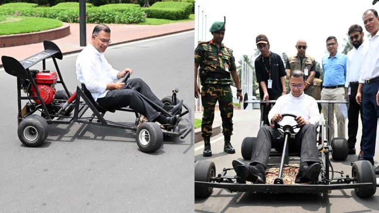 রেসিং কার চালালেন প্রধানমন্ত্রী তারেক রহমান